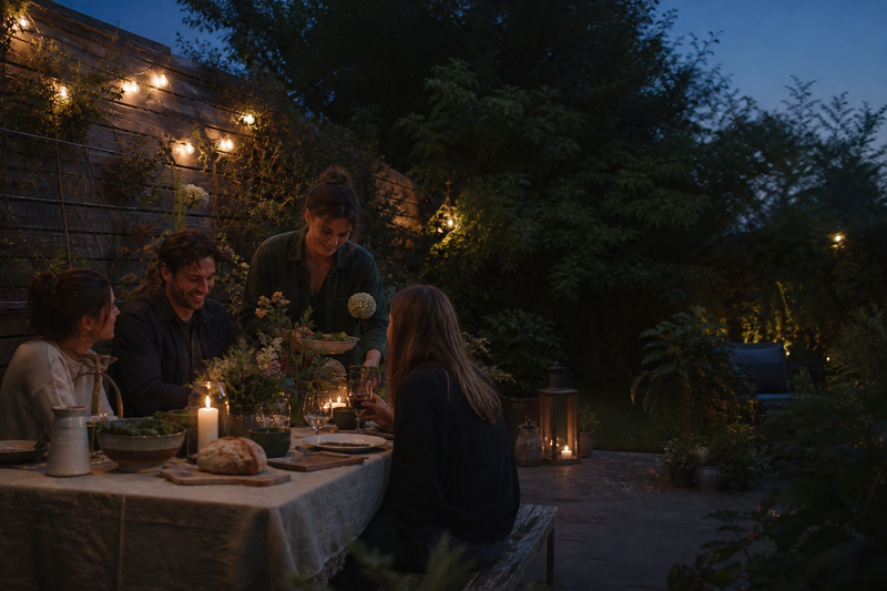 AVRIDEN Entertain collection — relaxed outdoor supper in a UK garden