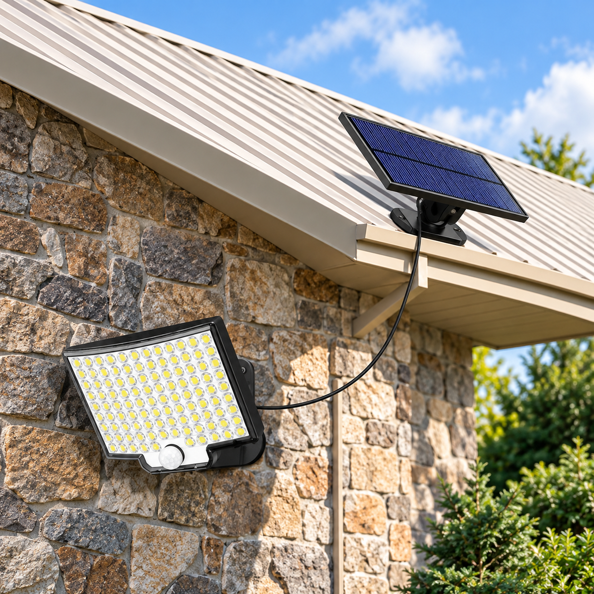 106 LED solar motion sensor outdoor light