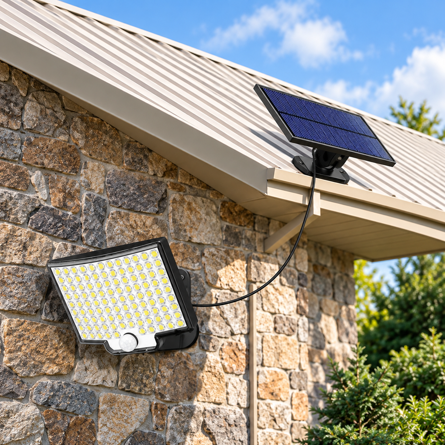 106 LED solar motion sensor outdoor light