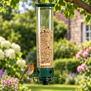 Squirrel-resistant hanging bird feeder