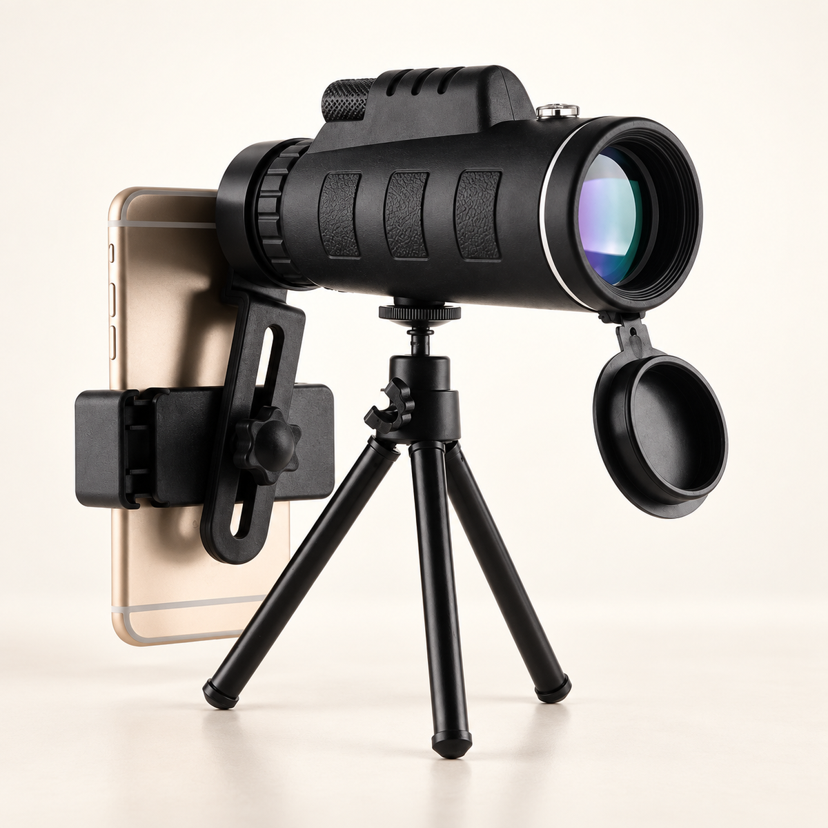 Waterproof monocular with phone holder and tripod